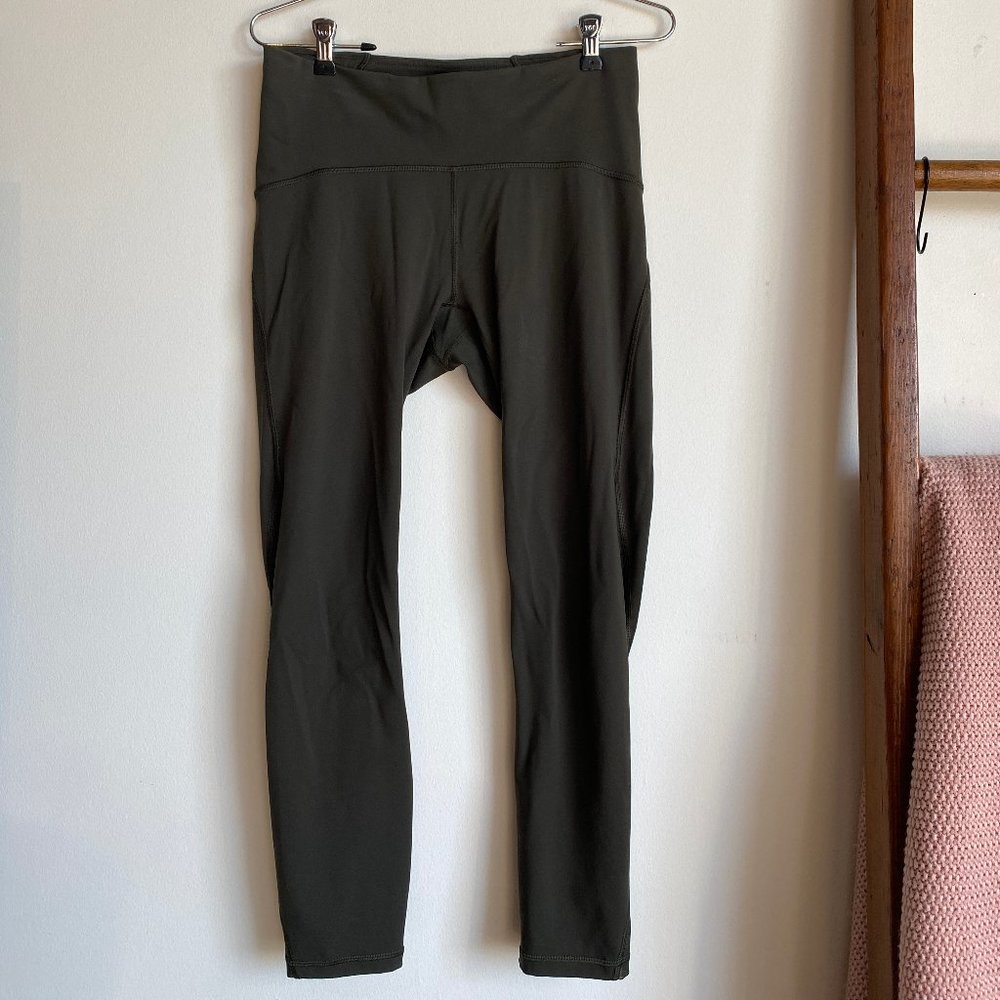 lululemon Dark Olive Mesh Leggings
